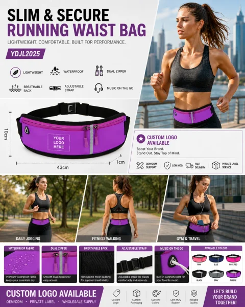 YDJL2025 Sports Running Waist Bag